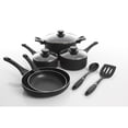 thumbnail image 1 of Oster Ashford 10 Piece Aluminum Nonstick Cookware Set, Black with Soft Touch Bakelite Handle, 1 of 2