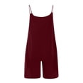 thumbnail image 4 of Timegard Womens Rompers Deep V Neck Ruffle Spaghetti Strap Sleeveless Short Loose Jumpsuit Comfy Solid Color, 4 of 5