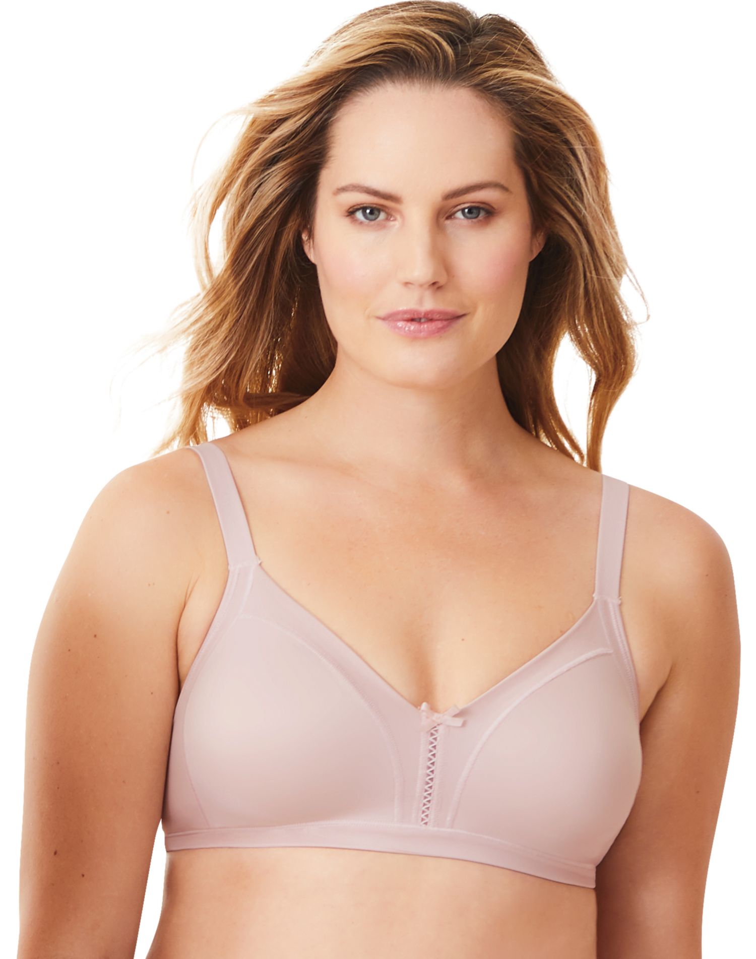 Bali Womens Double Support Soft Touch Back Smoothing Wirefree Bra, 34C