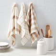thumbnail image 3 of FRAÎCHE Spring Taupe Gingham Kitchen Towels, 3 Pack, 3 of 8