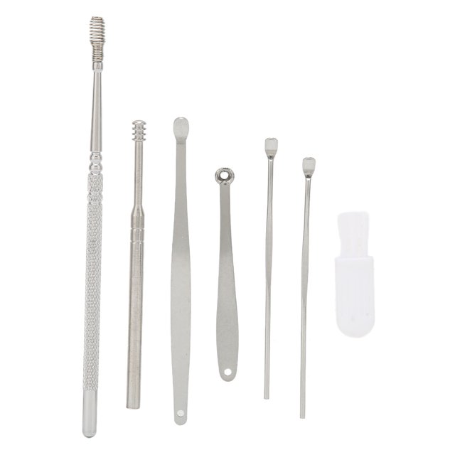 Ensemble de Cuillères en Spirale, Nettoyeur d'Oreilles Antirouille Ensemble de Cure-Oreilles 7 Pcs Léger Durable pour la Maison