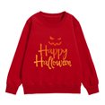 thumbnail image 1 of PMVFHDE Liquidation Chandail en Molleton pour Enfants, Chandail en Molleton Imprimé pour Tout-Petits, Manches Longues, Col Rond, Automne, Décontracté, Rouge, 120, 1 of 3