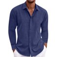 thumbnail image 1 of TIMIFIS Chemises Décontractées pour Hommes à Boutons, Mode d'Automne, Manches Longues, Col Rabattu, Blouse, Nouvelles Chemises Habillées Régulières Unies, 1 of 5