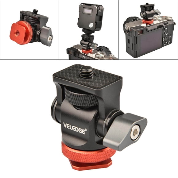 Langgg Mini Tête à Bille 360 Adaptateur de Support Pivotant pour Caméra Flash Lumière de Remplissage LED