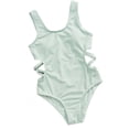 thumbnail image 2 of Girl Swimsuits 1 Piece Bathing Suits Sleeveless Ruffle Floral Pattern Summer Swimsuit 9-10 Years, 2 of 5