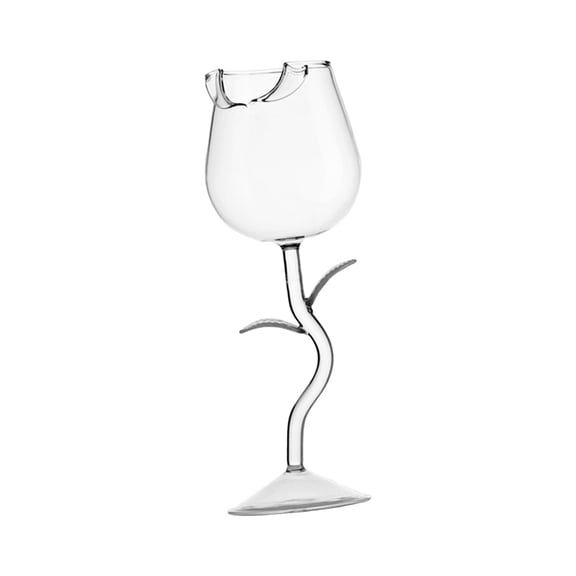 GUOOL Gobelet à Champagne Créatif 280ml Fleur Vaisselle Verre Rose pour Mariage Transparent