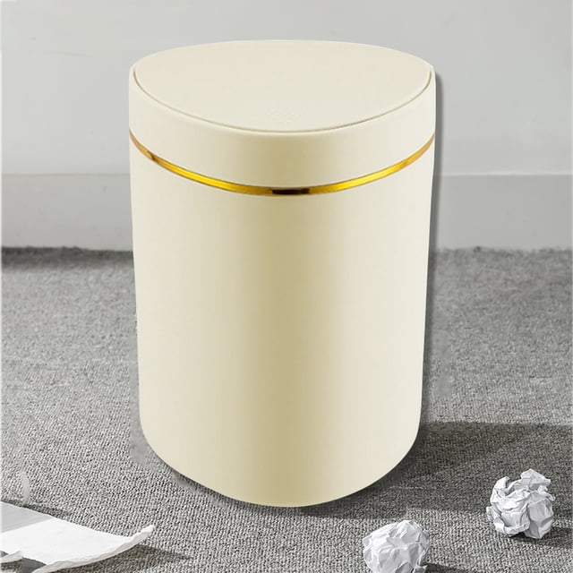 TIMIFIS Desktop Trash Push-Type Desktop Trash Can Small Coffee Table Office Living Room Study Room with Lid Trash Can Office Desk Accessories