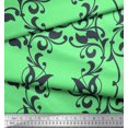 thumbnail image 2 of Soimoi Poly Georgette Fabric Leaves & Filigree Damask Print Sewing Fabric Yard 52 Inch Wide, 2 of 3