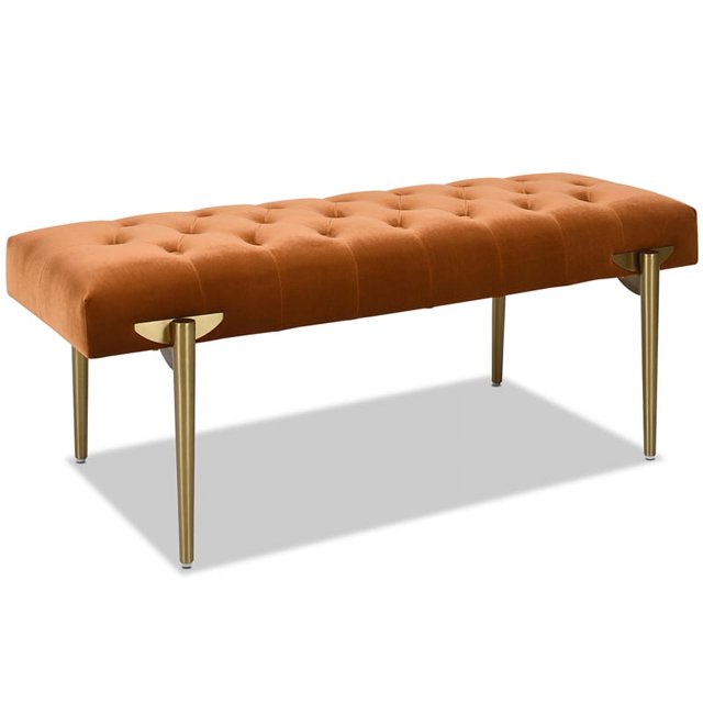 Jennifer Taylor Home Aria Banc d'Appoint Rembourré Or Orange Brûlé