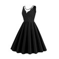 thumbnail image 1 of Babysbule Robe pour Femme 2024 Mode d'Été Robe Vintage pour Femmes Sans Manches à Col Rond Robe Courte Unie, 1 of 4
