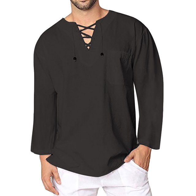 REDHOTYPE Chemise pour Homme à Manches Longues à Col en V Hauts Décontractés