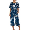 thumbnail image 4 of Ensemble de Pyjama pour Femmes Shorts Femmes Imprimé Col Rond Manches Courtes Chemise de Nuit et Ensembles Pantalon Tenue d'Intérieur Pyjamas avec Poches Hauts à Manches Courtes pour Femmes Ensemble de Pyjama pour Femmes Été, 4 of 8