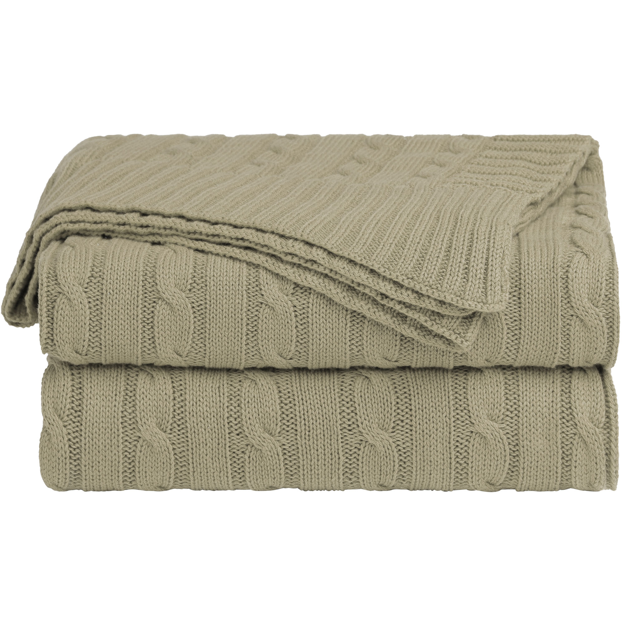 Unique Bargains Cotton Blanket Decorative Cable Knitted Throw Soft Knit Blankets