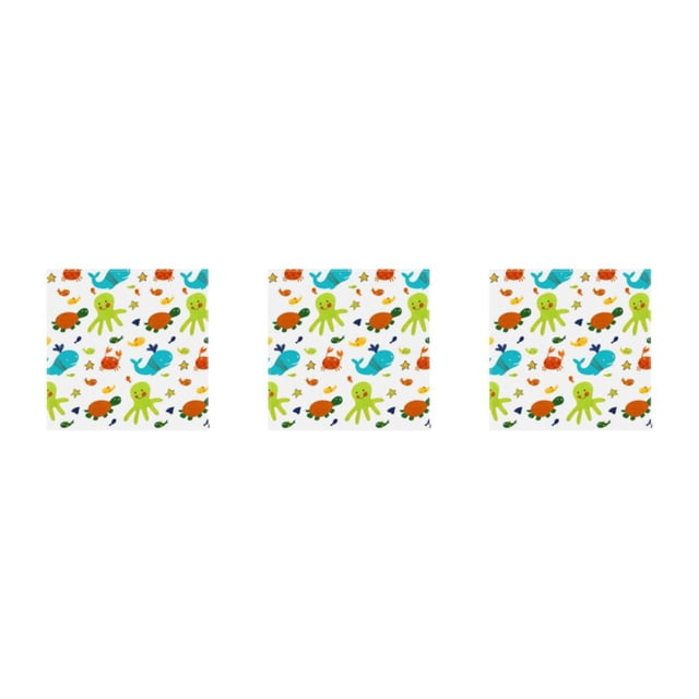 Decodeary Anti-Slide Design Childrens Crawling Carpet For Home And Dining Chair Children's Crawling Carpet Kid Game Activity Rug sea world 110*110cm 3Set
