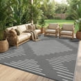 thumbnail image 2 of Nanan 9x12 Modern Geometric Outdoor Rug, All-Weather Waterproof Patio Mat, UV Resistant, Stain Resistant, Easy Clean Plastic Rug for Yard, Deck, Balcony, Camping,Gray White, 2 of 8