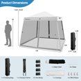 thumbnail image 3 of 10x10Ft Patio Outdoor Instant Pop-up Canopy Slant Leg Mesh Tent Folding White, 3 of 10