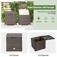 thumbnail image 4 of Gymax 2PCS Outdoor Patio Ottomans Hand-Woven PE Wicker Footstools w/ Removable Cushions Grey, 4 of 9