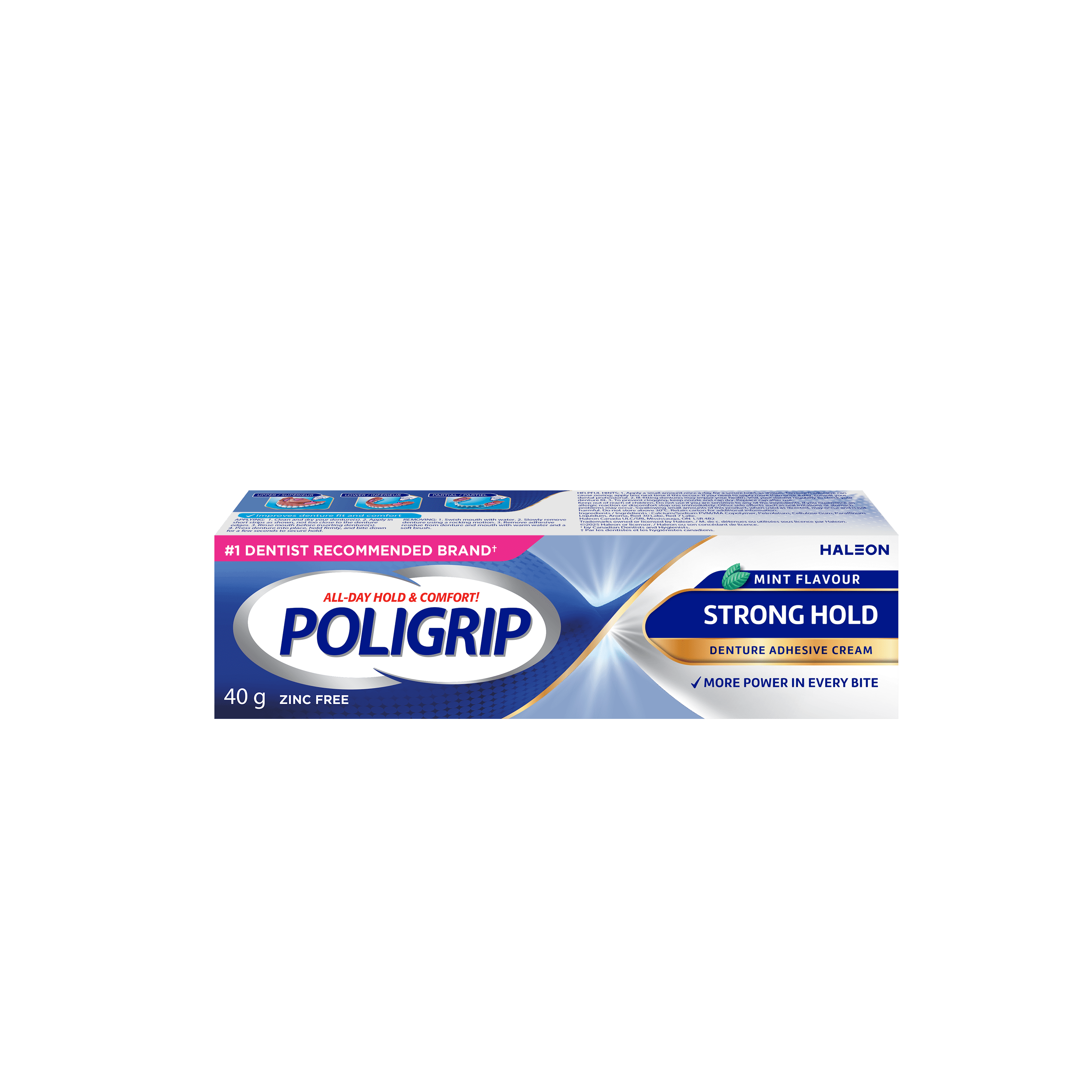 Poligrip Strong Hold Denture Adhesive Cream, 40 Grams