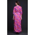 thumbnail image 4 of Bimba Robe Longue Imprimée à Taille Smockée en Rayonne avec Plumes Colorées Fente Latérale pour Femme-Grande, 4 of 6