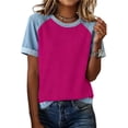 thumbnail image 1 of LVHAOGJOB Womens Short Sleeve Tops Plus Size Pullover Shirts Tunic Cotton Pink Daily Button Down Solid Color Blouse for Ladies V Neck, 1 of 4