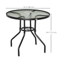 thumbnail image 3 of Outsunny Table à Manger Extérieur Rond de 31,5 Pieds avec Trou pour Parasol, Cadre en Acier Enduit de Poudre, Noir (1 Unité), 3 of 10
