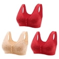 thumbnail image 2 of ylioge 3 Pack Plus Size Womens Front Closure Bras M-7XL No Underwire Push Up Underwear Bra Multipack Full Coverage Soft Support Bralettes, 2 of 6