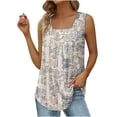 thumbnail image 2 of EGNMCR Camisoles pour Femmes T-shirt Ample Confortable à Col en V Imprimé pour Femmes Blouse Sans Manches Hauts Décontractés, 2 of 5
