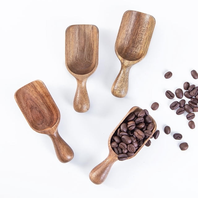 Multipurpose Wooden Tablespoon Scoops for Canisters,Small Wooden Scoop Kitchen Tool for Jars,Containers,Mini Measuring Spoons for Ground Coffee Scoops,Bean,Sugar,Spices,Bath Salts,Tea