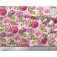 thumbnail image 3 of Soimoi Poly Georgette Fabric Leaves & Peony Floral Print Fabric by Yard 52 Inch Wide, 3 of 5