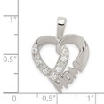 thumbnail image 2 of Pendentif en Argent 925 Zircon Cubique en Forme de Coeur de Maman, 2 of 2