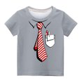 thumbnail image 3 of Penkiiy Garçons Filles Enfants T-Shirts Graphiques 3D à Cravate Imprimée, Garçons Filles Chandails Fantaisie Col Rond Manches Courtes T-Shirts 11 Ans Gris, 3 of 3