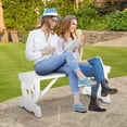 thumbnail image 2 of Outsunny Rustic Wood Outdoor Bench, Garden Bench for 2-Person, White, 2 of 10
