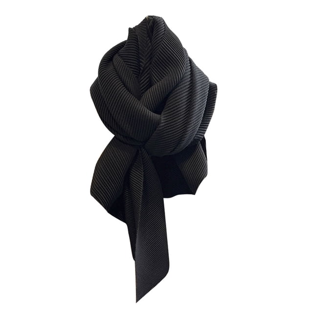 Maytalsory Luxurious Single Color And Pleated Scarf For Women Stylish And Versatile Universal Match black