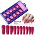 thumbnail image 2 of 100-Piece Nude Pink Full-Cover Press-On Nails Set - 10 Sizes Solid Color Ballet Nail Tips in Small Blue Box, High-Quality ABS Material Artificial Nails for DIY Manicure, Salon, Parties & Weddings, 2 of 6