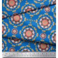 thumbnail image 2 of Soimoi Silk Fabric Floral Mandala Decor Fabric Printed Yard 42 Inch Wide, 2 of 3
