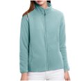 thumbnail image 3 of Dvkptbk Women Solid Color Jacket Stand-up Collar Jacket Outdoor Plus Size Hooded Raincoat water Windproof coat, 3 of 5
