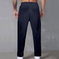 thumbnail image 4 of RKSTN Mens Pants Loose Soft Solid Color Elastic Waist Straight Tube Drawstring Pocket Workwear Pants Outdoor Hiking Workout Pants, 4 of 4