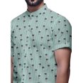 thumbnail image 4 of BESTMAN Casual Printed Shirts For Men Slim Fit Button Down Short Sleeve Shirt, 4 of 5