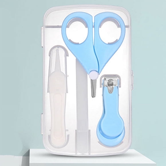 Baby Nail Kit Baby Care Products Baby Grooming Kit Clippers & Scissor & Filer & Tweezer Baby Manicure Kit Pedicure kit for Newborn, Infant & Toddler (Blue)