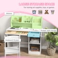 thumbnail image 4 of Qaba Ensemble Bureau et Chaise pour Enfants de 5 à 8 Ans avec Rangement, Blanc, 4 of 9