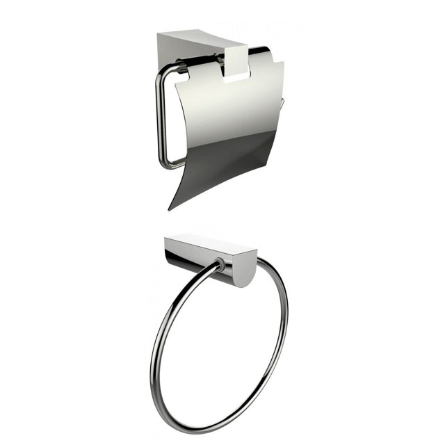 Chrome Plated Towel Ring With Toilet Paper Holder Accessory Set AI-13326