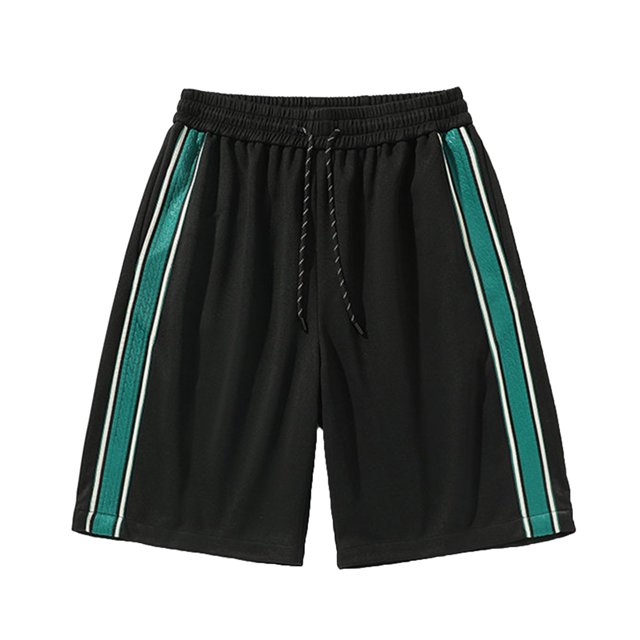Shorts Homme à Cordon Décontracté Patchwork Sports Été Vacances Surf Plage Course Shorts Noir TG
