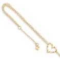 thumbnail image 1 of 14K Yellow Gold Double Strand Heart 9 With 1 Ext Anklet, 1 of 2