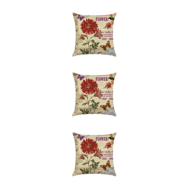 Maytalsory Easy To Change Flowers Pillowcase Addition To Home Decor Polyester Decorative Pillow Cushion Covers Soft Durable kztym001-3 3Set
