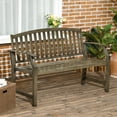 thumbnail image 2 of Outsunny Metal Garden Bench Slatted Seat & Back, Black, 2 of 10