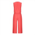 thumbnail image 4 of Mikilon Ensemble Élégant pour Femmes 2 Pcs Col Rond Sans Manches Shorts Haut Plus Pantalon Large Coton et Lin Col Rond Sans Manches Shorts, Pantalons Jambes Élargis, Ensemble Pantalon Long Orange L, 4 of 6