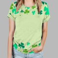 thumbnail image 2 of KIHOUT Nouveaux Arrivlas T-Shirts pour Femmes Fête de la Saint-Patrick, Mode Grande Taille Col Rond Manches Courtes T-Shirt Imprimé Vert, Taille P-5TG, 2 of 5