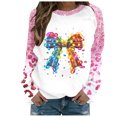 thumbnail image 2 of TIMIFIS Chandails de Noël pour Femmes 2024 Hiver Manches Longues Col Rond Imprimé Nœud Papillon Chandails à Enfiler Hauts Cadeaux pour Femmes pour Noël, 2 of 4