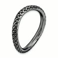 thumbnail image 3 of Sterling Silver Stackable Expressions Polished Black-plate Wave Ring Size 9, 3 of 3