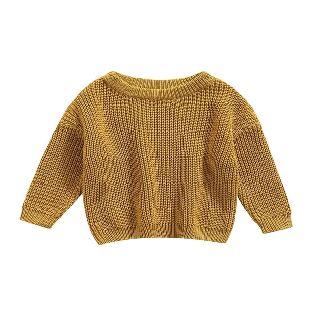 Toddler Boys Girls Knit Sweater Oversized Sweatshirt Fall Winter Pullover Tops